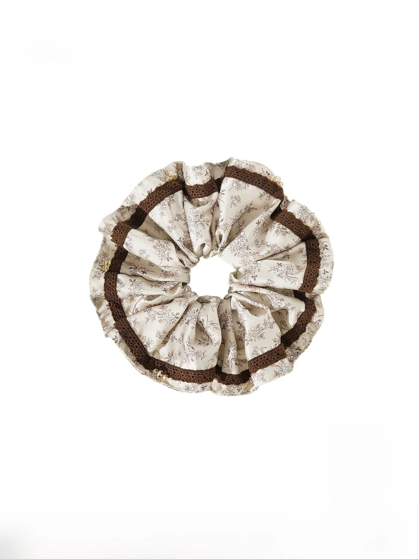 ファッショナブルな花柄ヘアネクタイ女性用高弾性ヘアバンドラウンドヘアフープヘアバンドお団子ヘア用耐久性のあるヘアアクセサリー