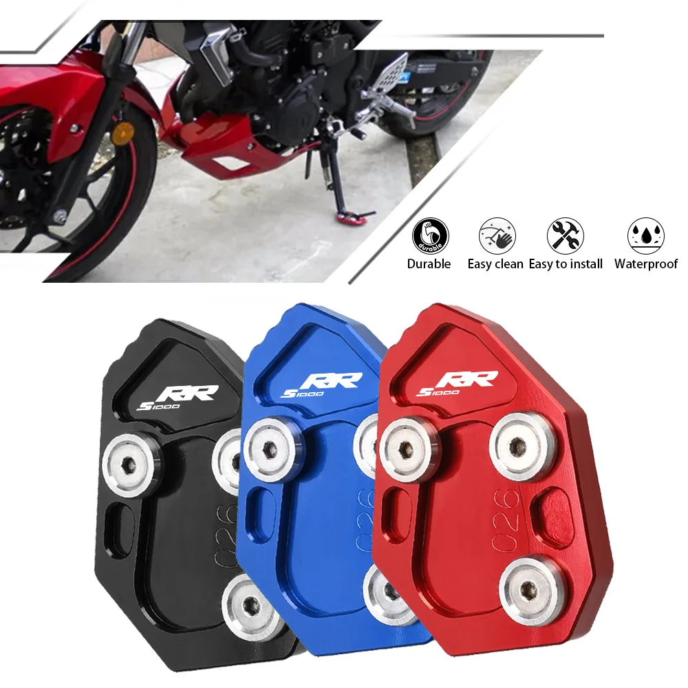 

For BMW S1000RR S1000 RR Plate Pad Support Kickstand Motorcycle Side Stand Foot Extension Enlarger 2010 2011 2012 2013 2014