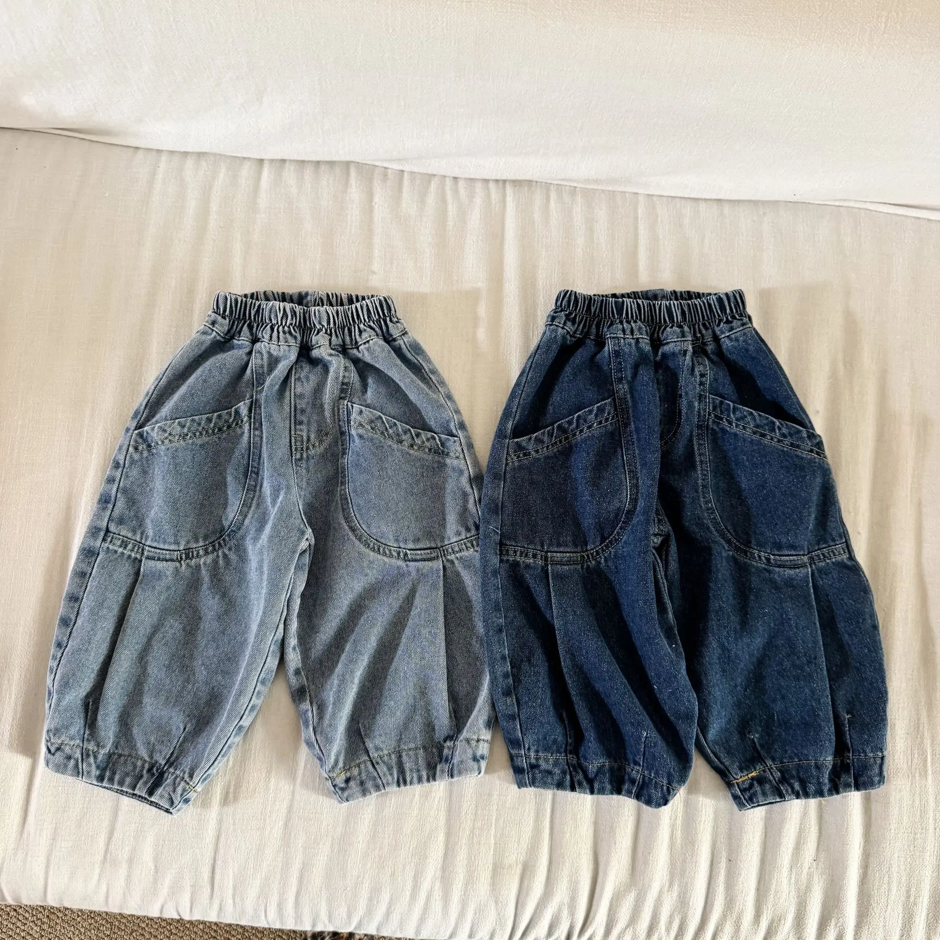 1540 Children's Denim Pants 2026 Spring and Autumn New Casual Loose Boy's Jeans 1-10Year Girl's Denim Pants Trousers