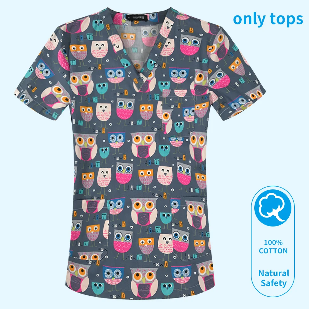 Camisa de trabajo quirúrgica para mujer, uniforme médico para el cuidado de mascotas, uniforme de Spa, ropa de trabajo para Hospital, a cuadros dentales, PARA ENFERMERÍA