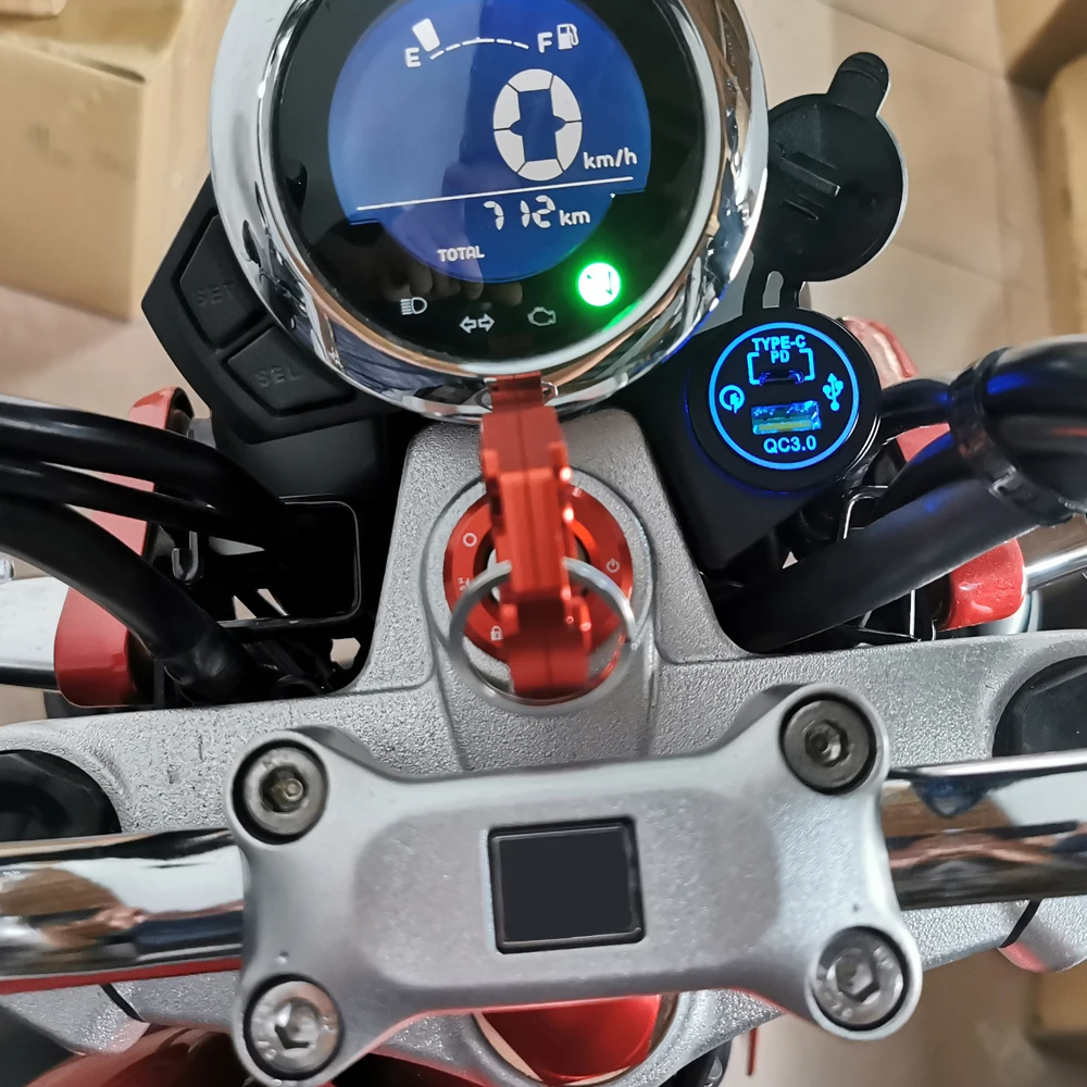 Fast Charger PD TYPE-C USB Port Kit W/Connector For Honda Monkey 125 Z125M Z125MA