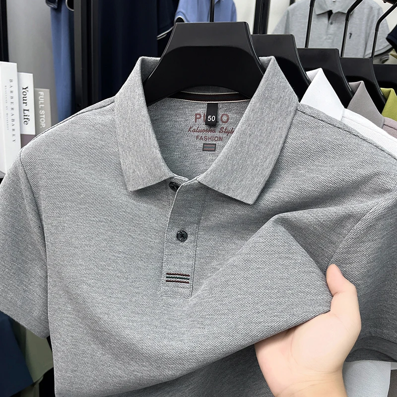 Cotton Men's Short Sleeved T-shirt, Polo Shirt, Business Thin Design, Summer Casual T-shirt, Youth Top