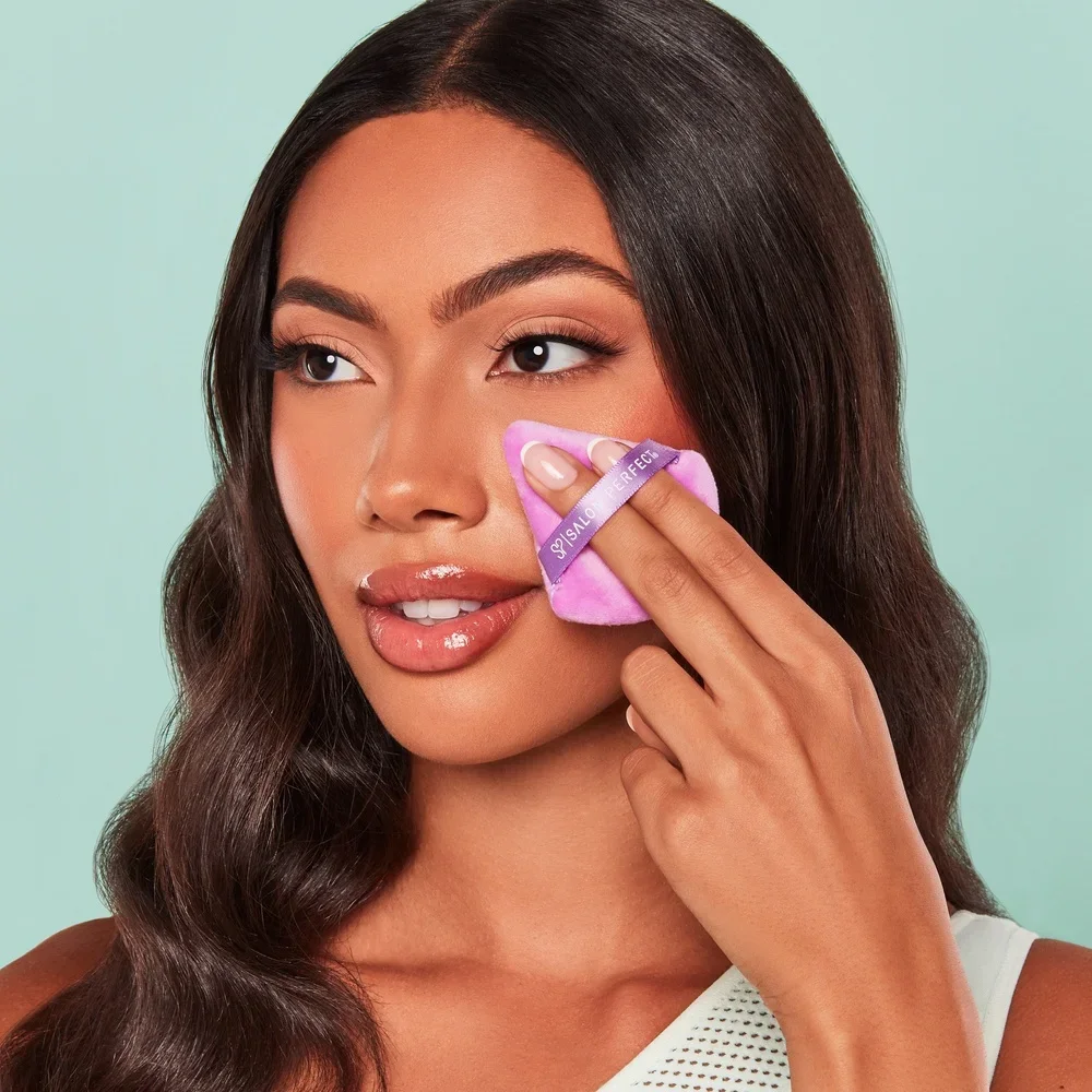 Glatte und eingelegte Puderquasten, Make-up-Schwamm-Applikatoren, 6er-Pack, wiederverwendbar, weiche Baumwolle, Velours, Airbrush-Finish, Präzisionsspitze, einfacher Halt