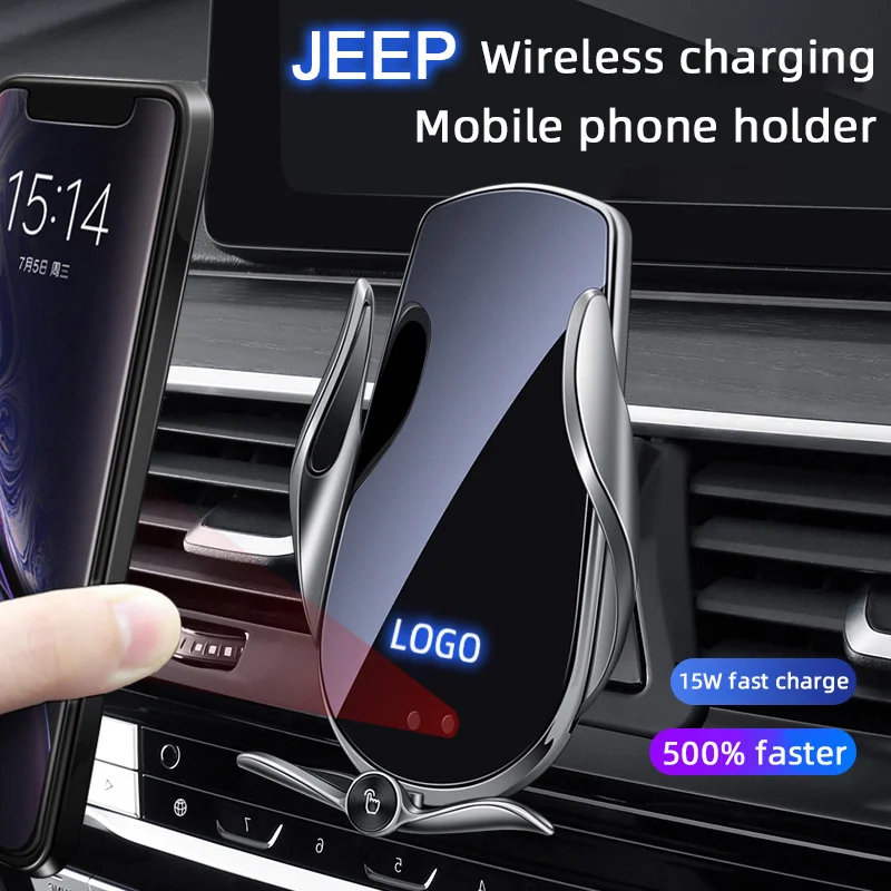 

Wireless Charging Magnetic Car Phone Holder For Jeep Renegade Grand Cherokee Command Wrangler COMPASS Gravity Mobile Bracket