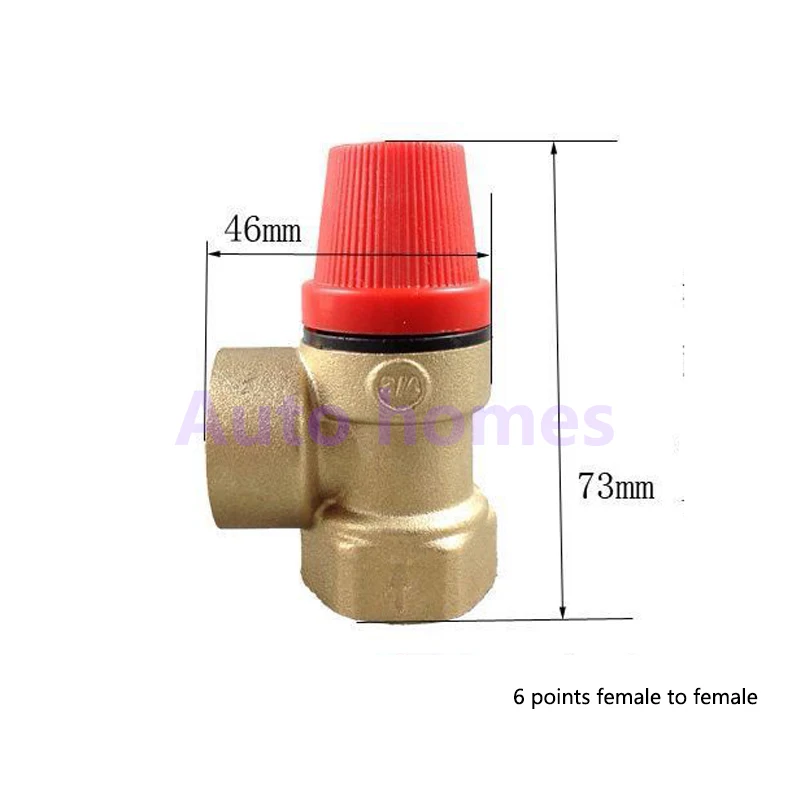 Brass 1/2 and 3/4 inside and outside wire live three-way solar angle valve water heater safety valve tap water leak