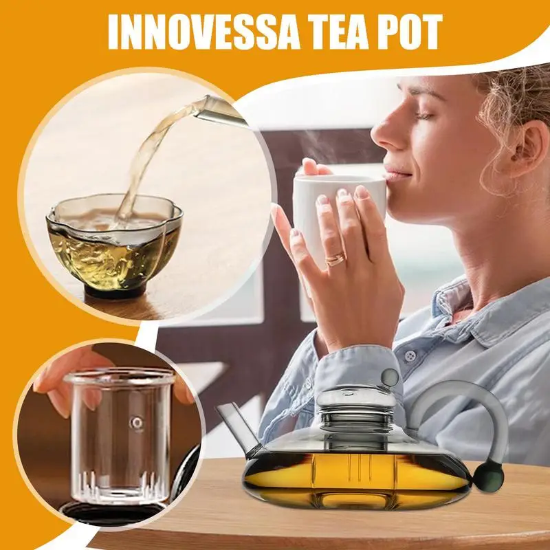 600ml Glass Teapot Filterable Heat-resistant Thickened Glass Tea Set For Loose Leaves Borosilicate Glass Tea Pot Heatable
