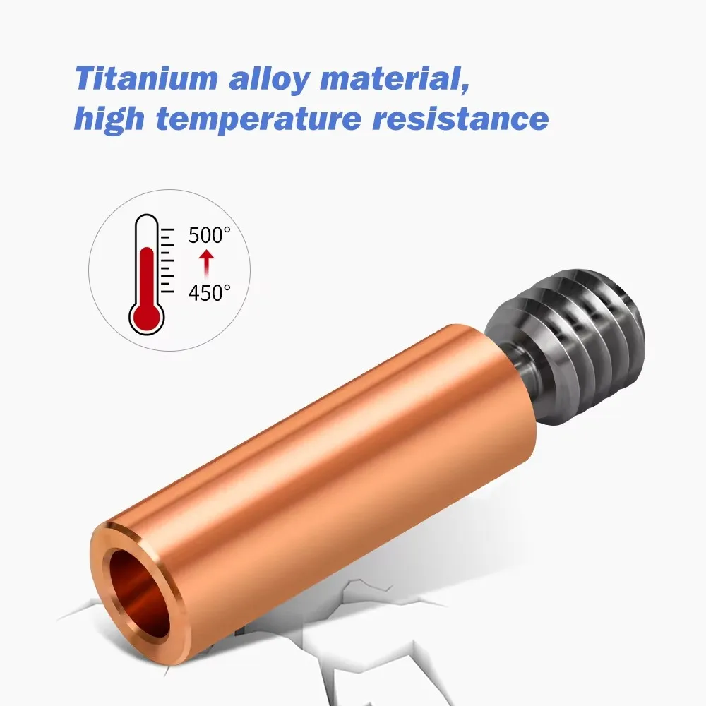 1pcs Bimetal CR10 Heatbreak Titanium Alloy Heat Break Throat 1.75mm Copper Plating Tube For Ender 3 CR-10 Hotend 3D Printer Part