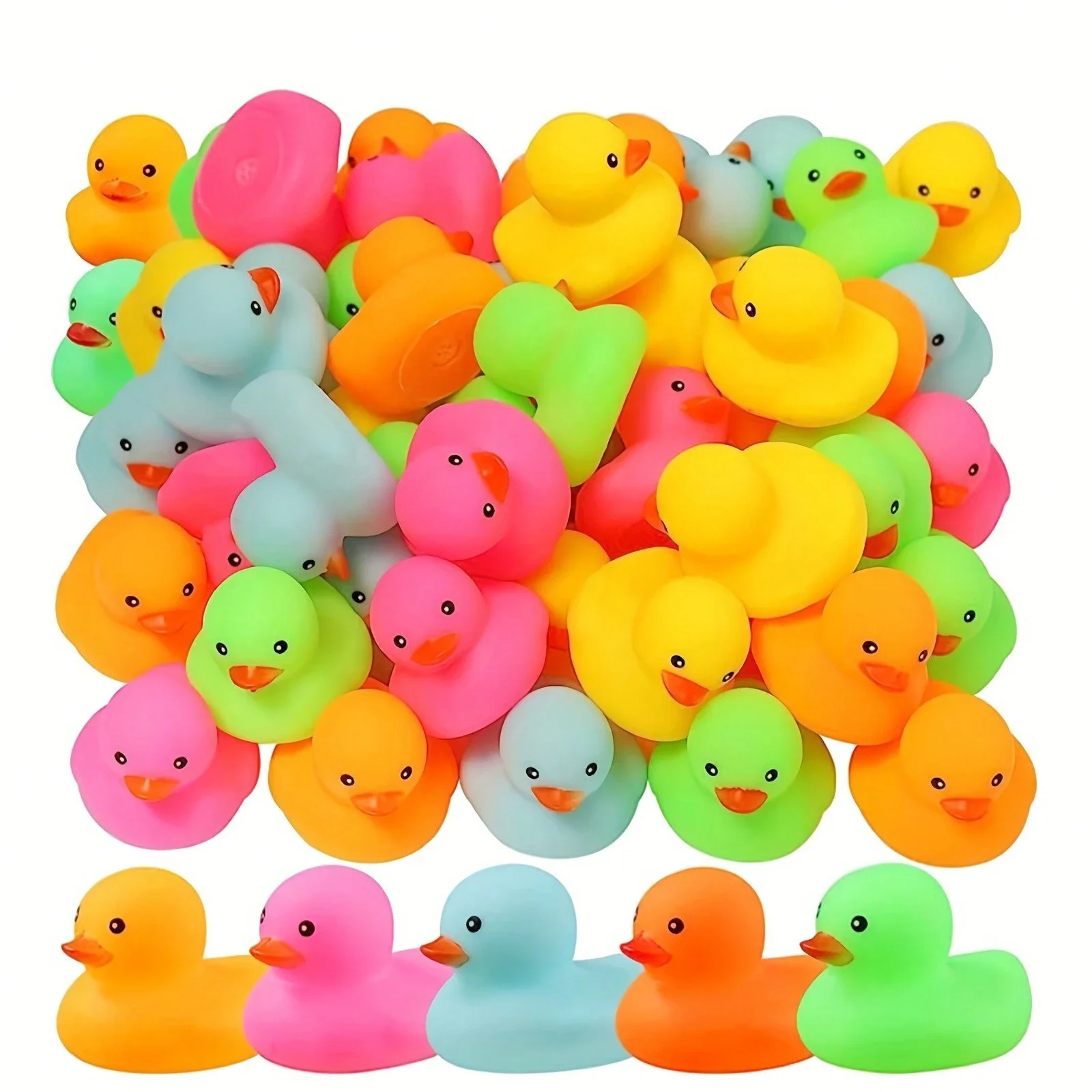 Mini jouet flottant en caoutchouc pour enfants et tout-petits, caneton multicolore, douches de bain pour bébé, jeux de piscine, 10 pièces, 25 pièces