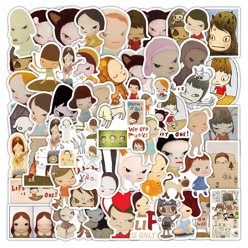 54 قطعة من ملصقات الدمى ذات الرأس الكبير للرسوم التوضيحية الكرتونية - شارات مقاومة للماء مرسومة يدويًا للأطفال لتسجيل متجر YourLife #1
