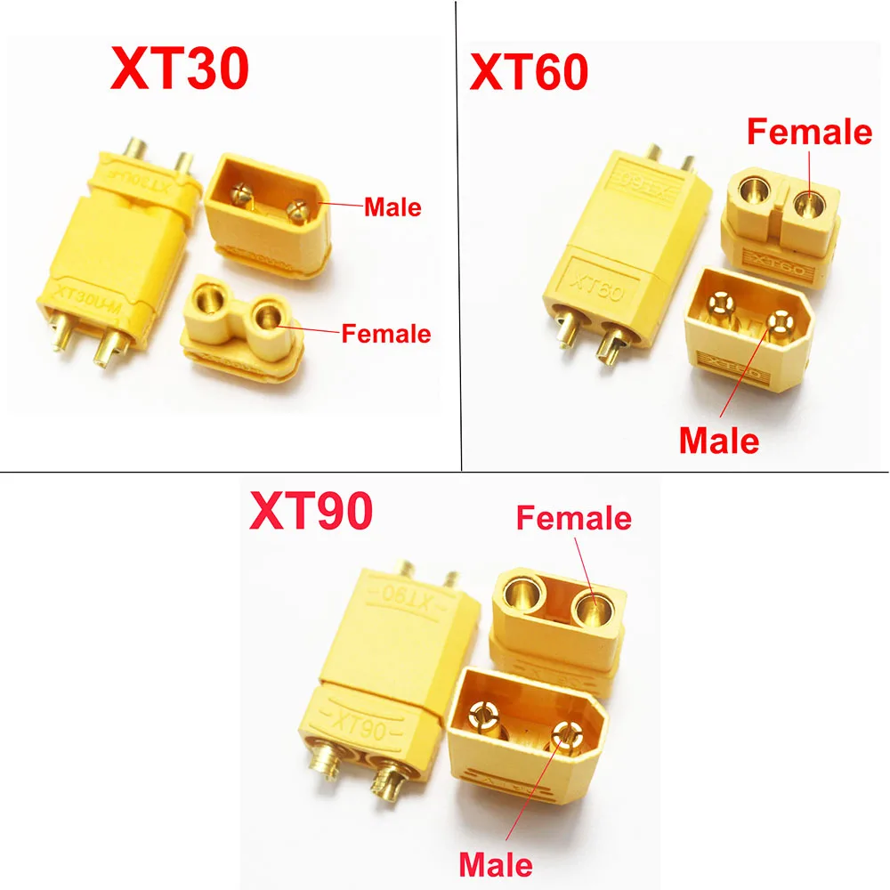 XT Series XT30 XT60 XT90 Connector Plug Bullet Welding Terminal Suit for RC Lithium Polymer Battery Model Aircraft Accessories