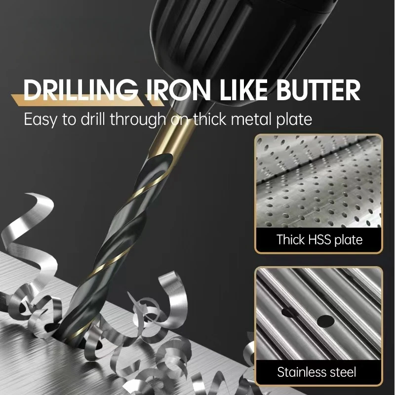 3.0-13.5mm Twist Drill Bit Set HSS 6542 Gun Drill Bit For Wood/Metal Hole Cutter Power Tools