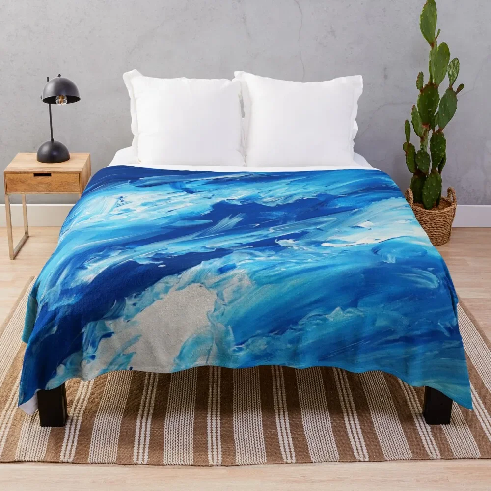 

Blue Waves Throw Blanket Sofa Quilt manga Summer Beddings Blankets