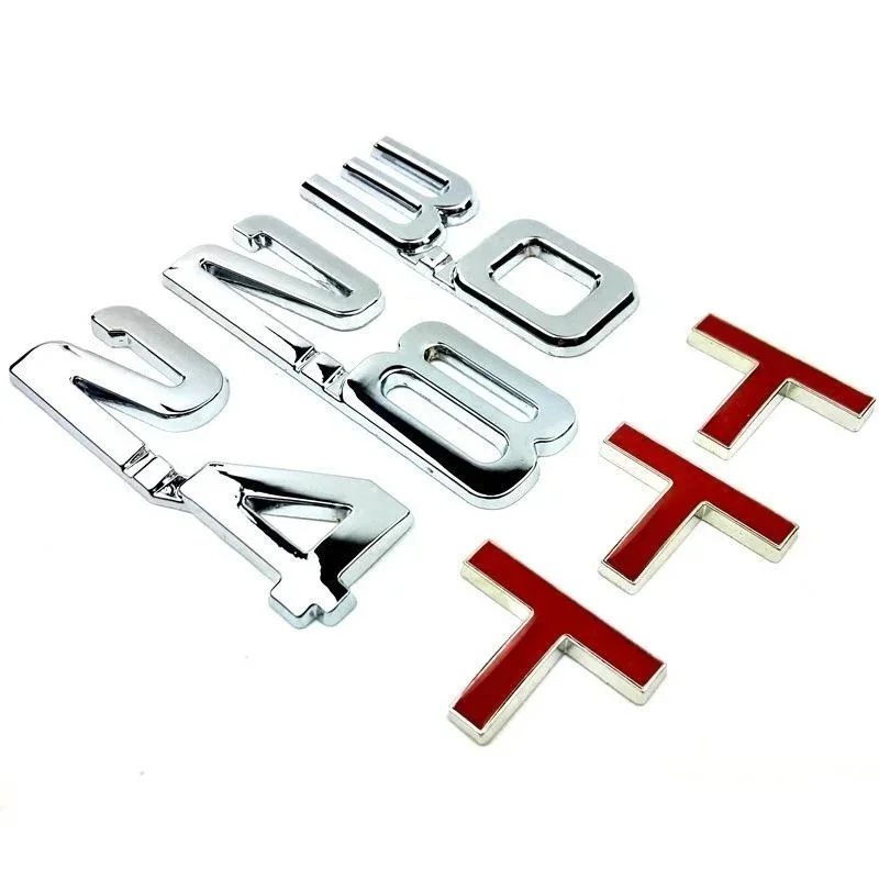 Car Styling 3D Metal Displacement 1.8T 2.0T 2.4T 3.0T Universal Car Badge Rear Emblem Tail Sticker for Toyota Camry Accessories