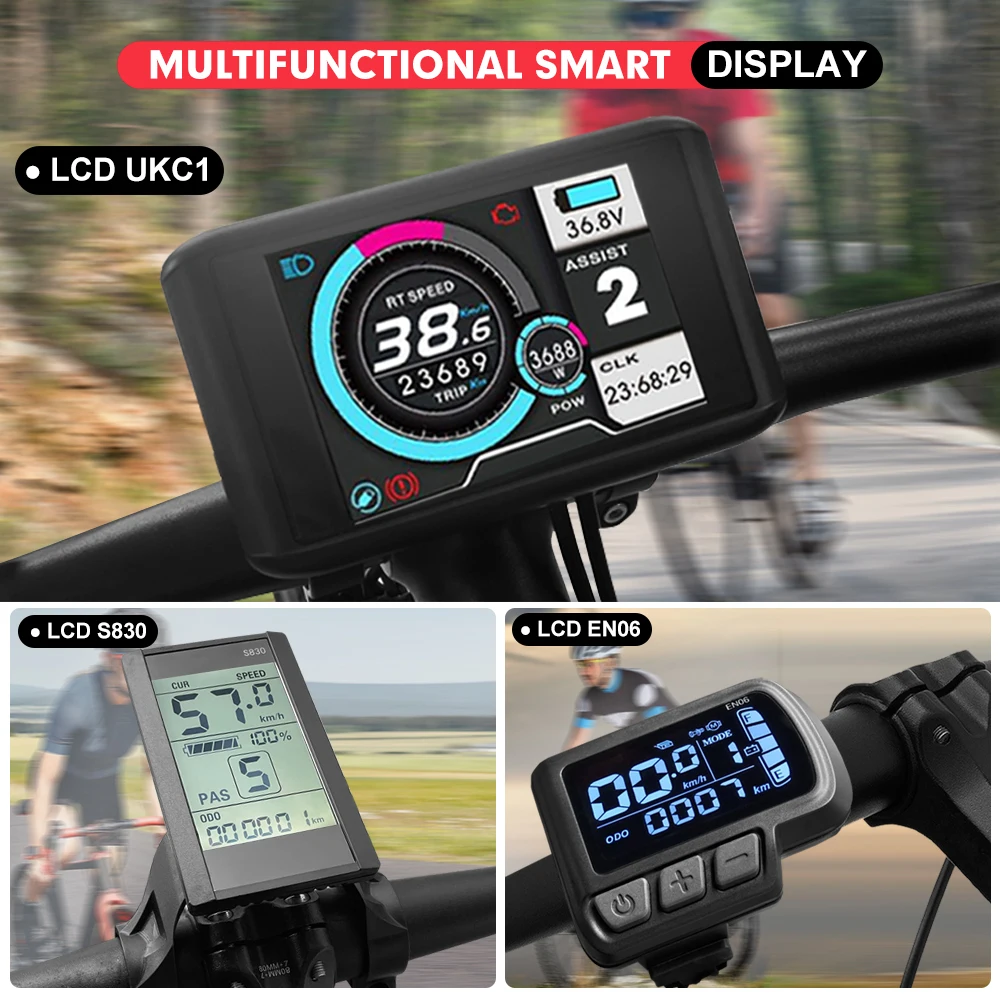 Ebike Display LCD UKC1 S866 Color Display 24V/36V/48V/60V/72V Waterproof/SM Plug For Electric Bicycle Bike Conversion Kit