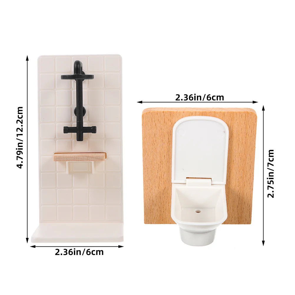 1 set di mobili da bagno per casa delle bambole in miniatura realistico set di vasca da bagno per doccia in scala 1:12 per mini accessori da bagno