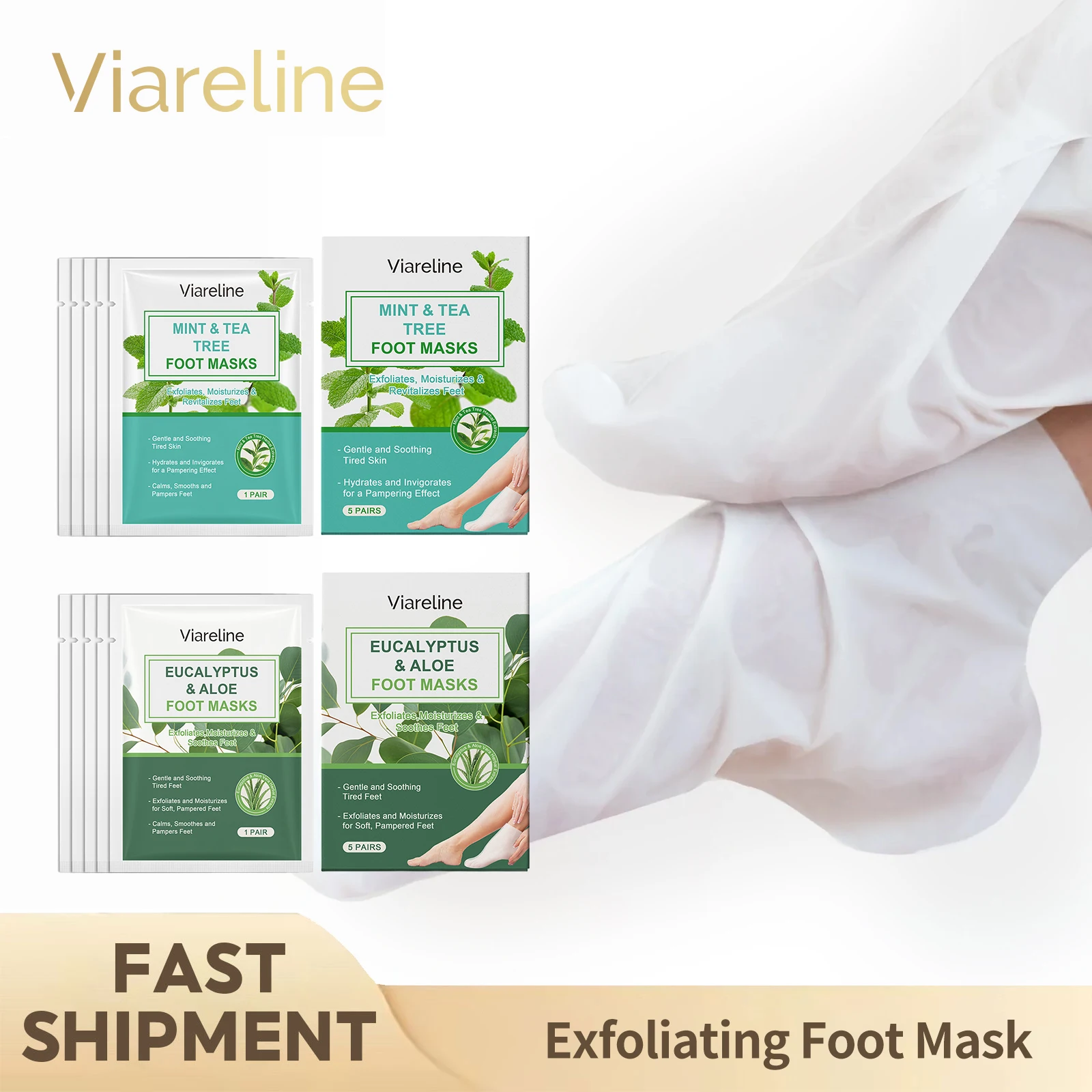 Exfoliating Foot Mask For For Dry Chapped Feet Remove Calluses Dead Skin Whitening Peeling Pedicure Aloe Moisturizing Foot Mask