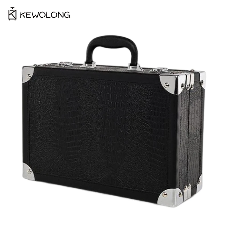 Vintage Floral Print Suitcase Storage Box, European Style Decorative Organizer Trunk with Handle, Home Jewelry Keepsake Case