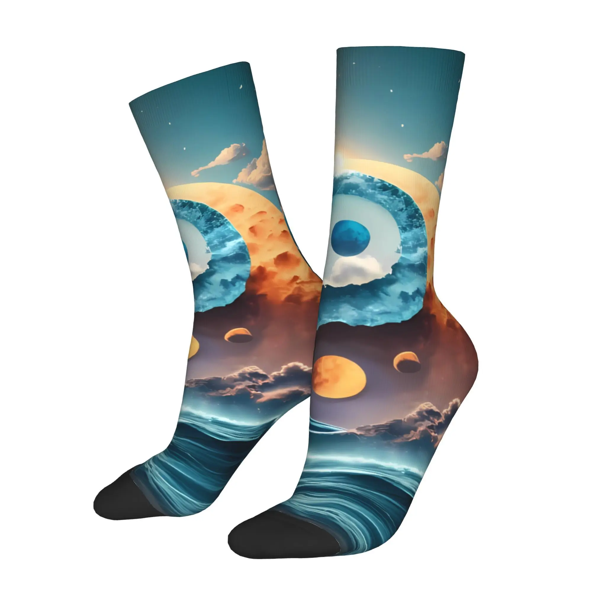 

Tai Chi Chinese Divination Men Socks Cycling Novelty Spring Summer Autumn Winter Stockings