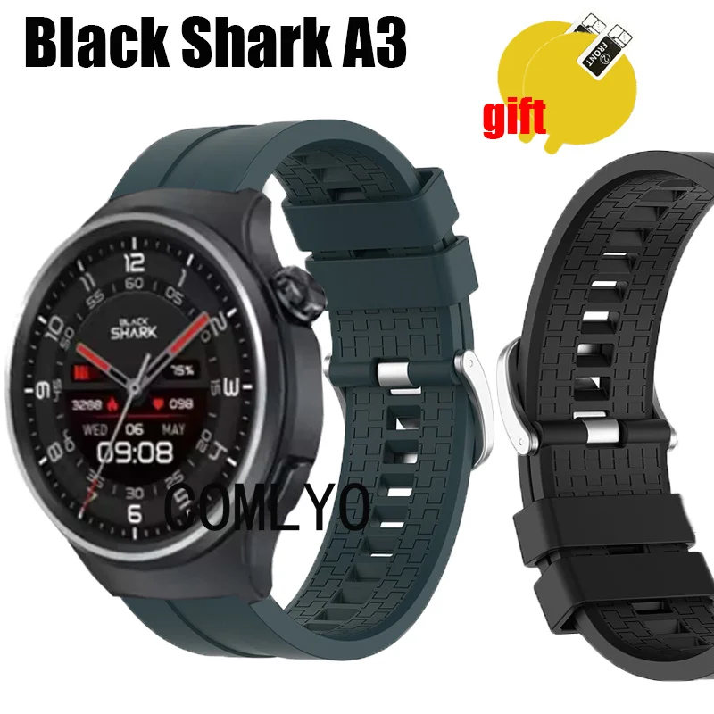 3in1 For Black Shark A3 Strap Band Belt Smart watch Silicone Bracelet Screen Protector Film