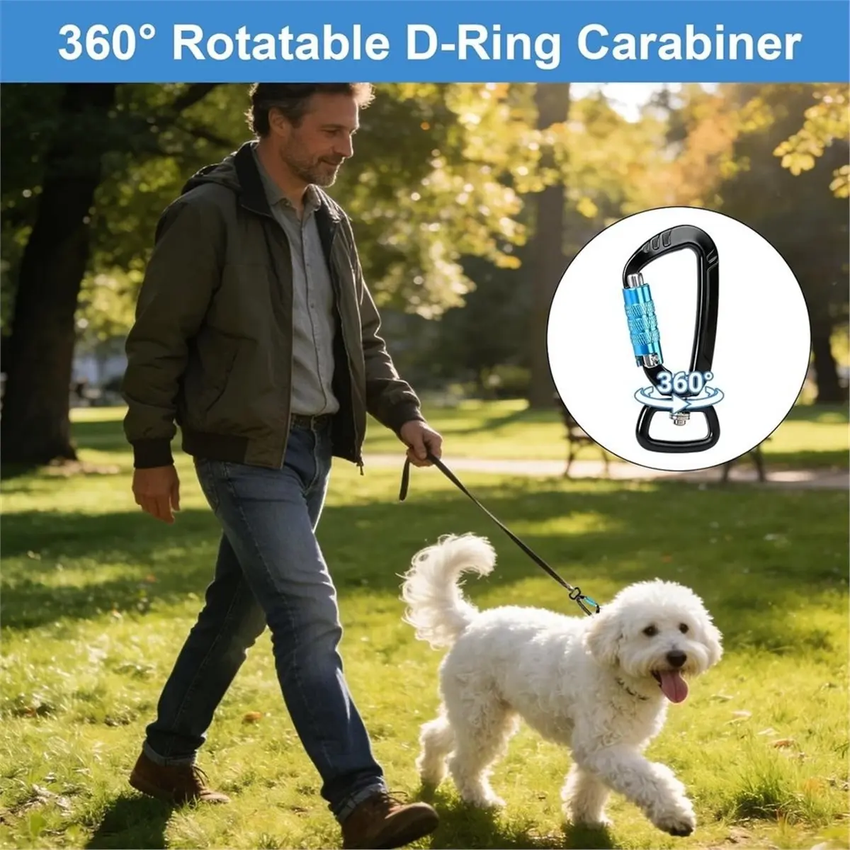 【MUST-HAVE LIST】 Pack of 2 Rotating Carabiner Hook,Safety Carabiner with Swivel, 360° Rotating Rustproof Ultralight Carabiner