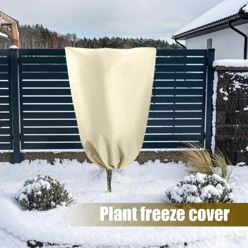 

Plant Freeze Cover Plants Frost Blanket 79x71inches Freeze Protection Reusable Frost Cloth Drawstring Tree Cover For Plants