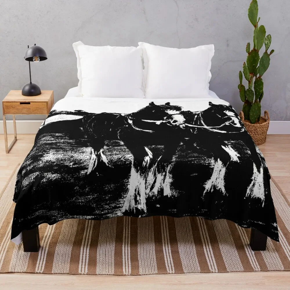 Plough Horses Throw Blanket halloween Tourist Multi-Purpose Blankets