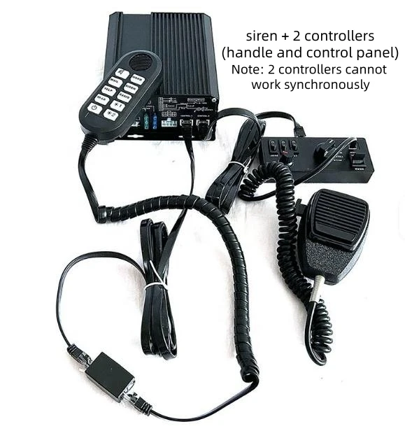 100W Emergency Vehicles Siren Amplifiers 2 controllers(handle controller or Control panel) Fire Ambulance Alarm with Microphone