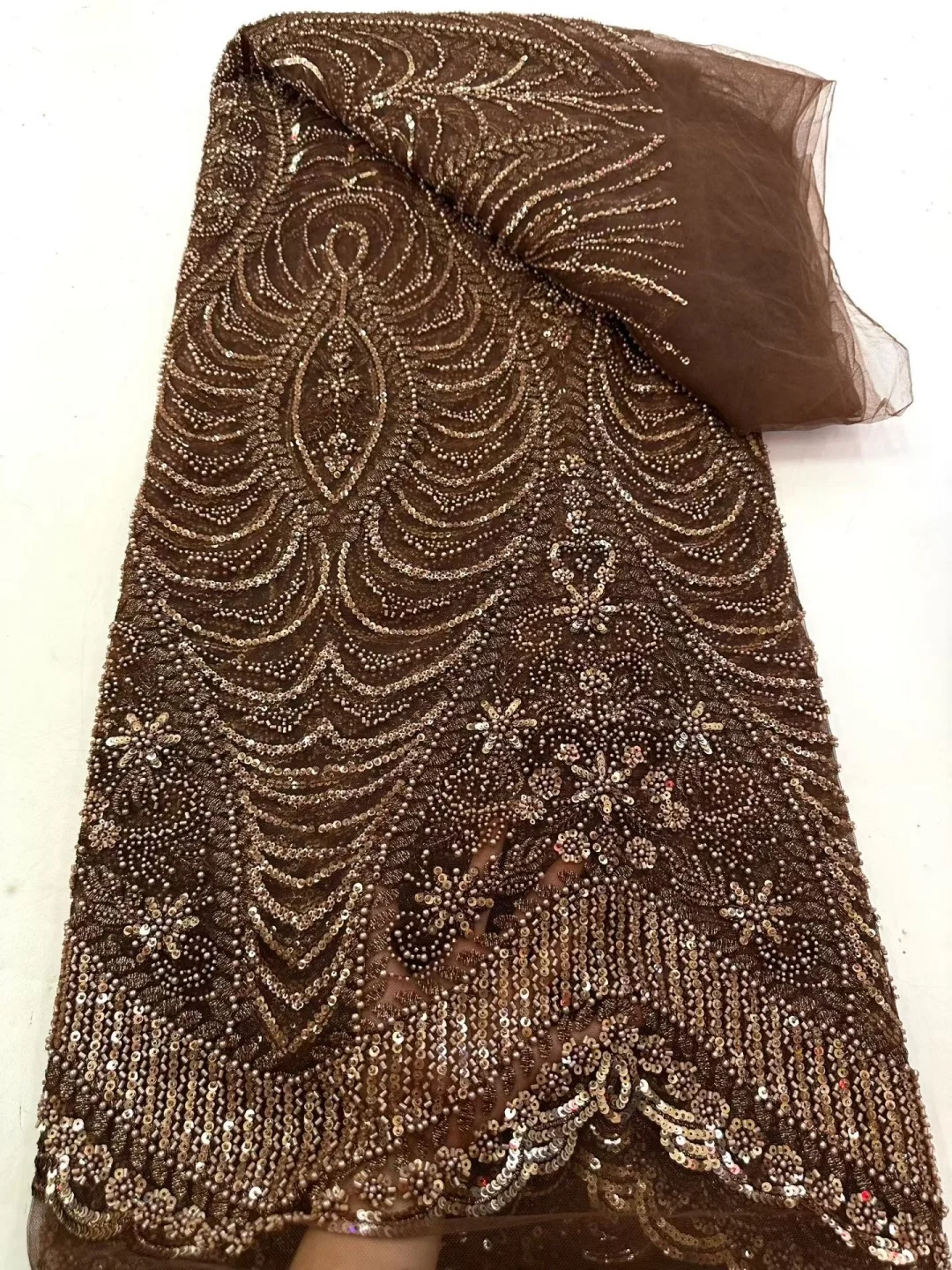 African Luxury White Sequins L - Embroidery White Dress ulasan dan harga