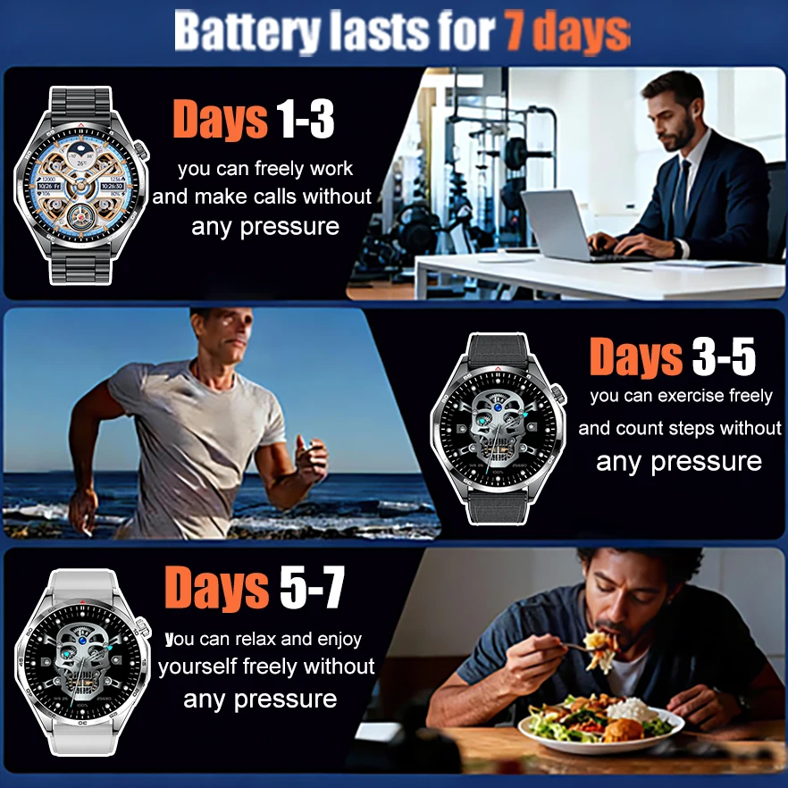 LEMFO Smart Watches For Men Women 1.5" 360*360 HD Screen  330mAh Battery Heart Rate Sleep Health Bluetooth Call  Watches For Man