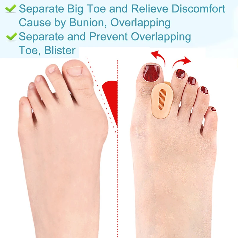 Pexmen 2/4 قطعة فواصل أصابع القدم من الجل مصحح الورم فواصل أصابع القدم لتقويم العظام إلى شكلهم الأصلي للرجال والنساء #3