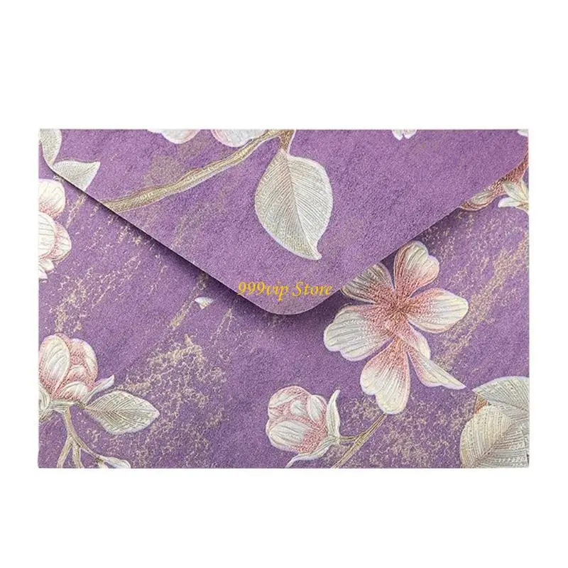 C90C 10Pcs Flower Envelopes Flipping Envelopes Invitation Envelope or Wedding