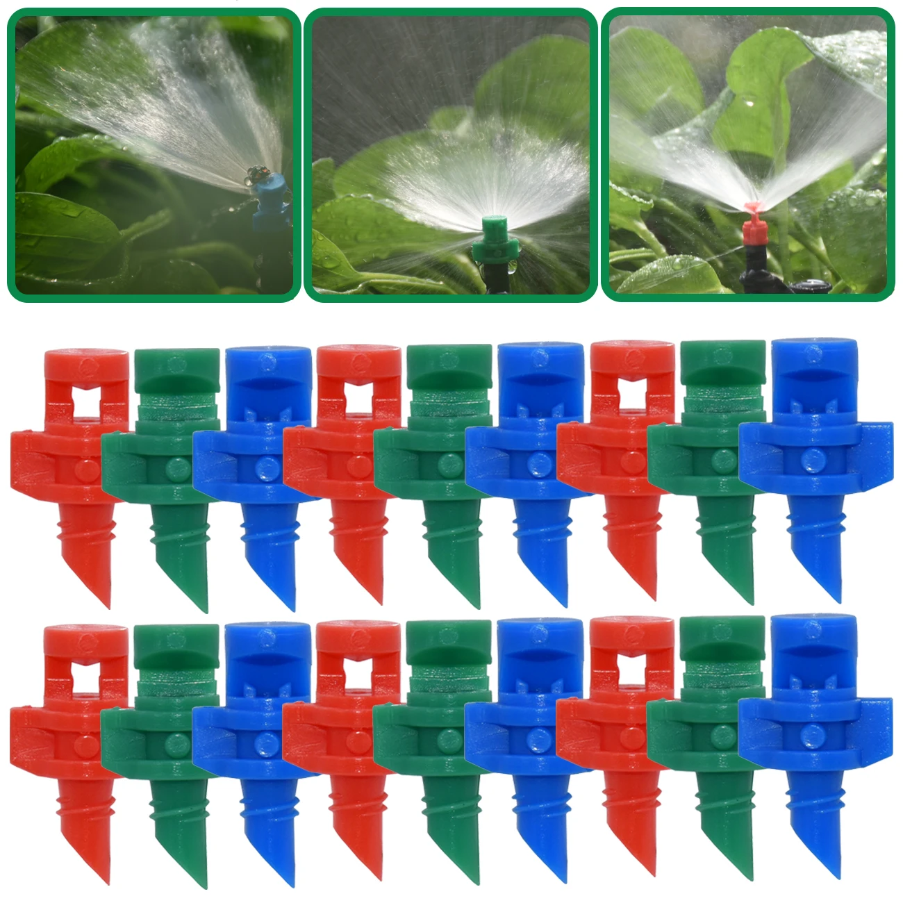 KESLA 100pcs Drip Irrigation 90°-360° Refraction Sprinkler Micro Nozzles Garden Male Barbed Atomized Sprayer Watering Greenhouse