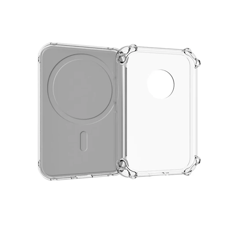 Transparent Tpu Four Corner Anti-Drop Charging Case Protector Compatible with Apple's Original Magsafe Wireless Power Bank