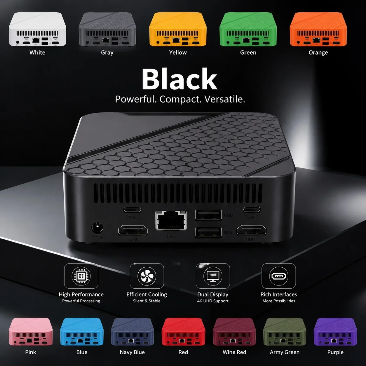 Colorful Mini PC Intel I9‑10980HK Win11,16GB RAM 2TB SSD WiFi6 BT5.2 4K UHD Workstation for Gaming Streaming & Video Creation