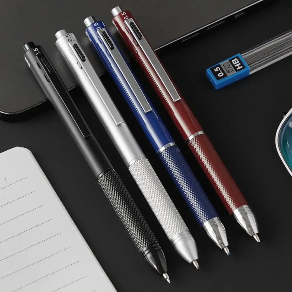 High Quality Metal Gravity Sensor Pen 4 in 1 Press Type 3Colors Ballpoint Pen Multi-Function Gel Pen School Office