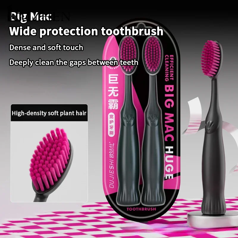 1/2/4 Pcs Large Toothbrush Soft-Bristled Wide Head Plus Large Size For Cleaning Teeth Adult Couple Household Toothbrushes