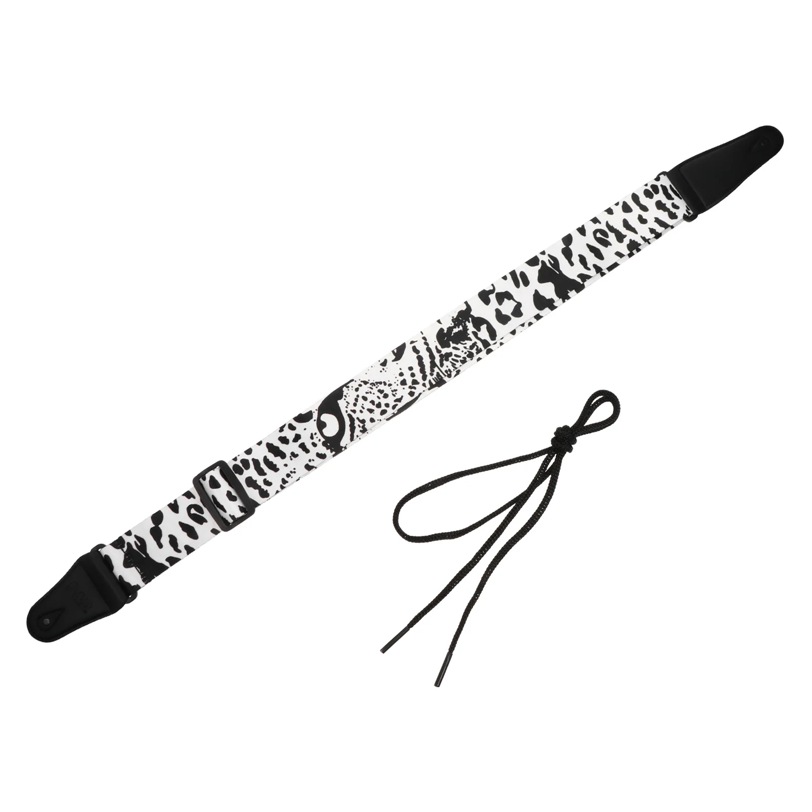 1 pièces sangle de guitare imprimé élégant Durable noir blanc ceinture d'épaule pour basse acoustique électrique ukulélé accessoire de guitare