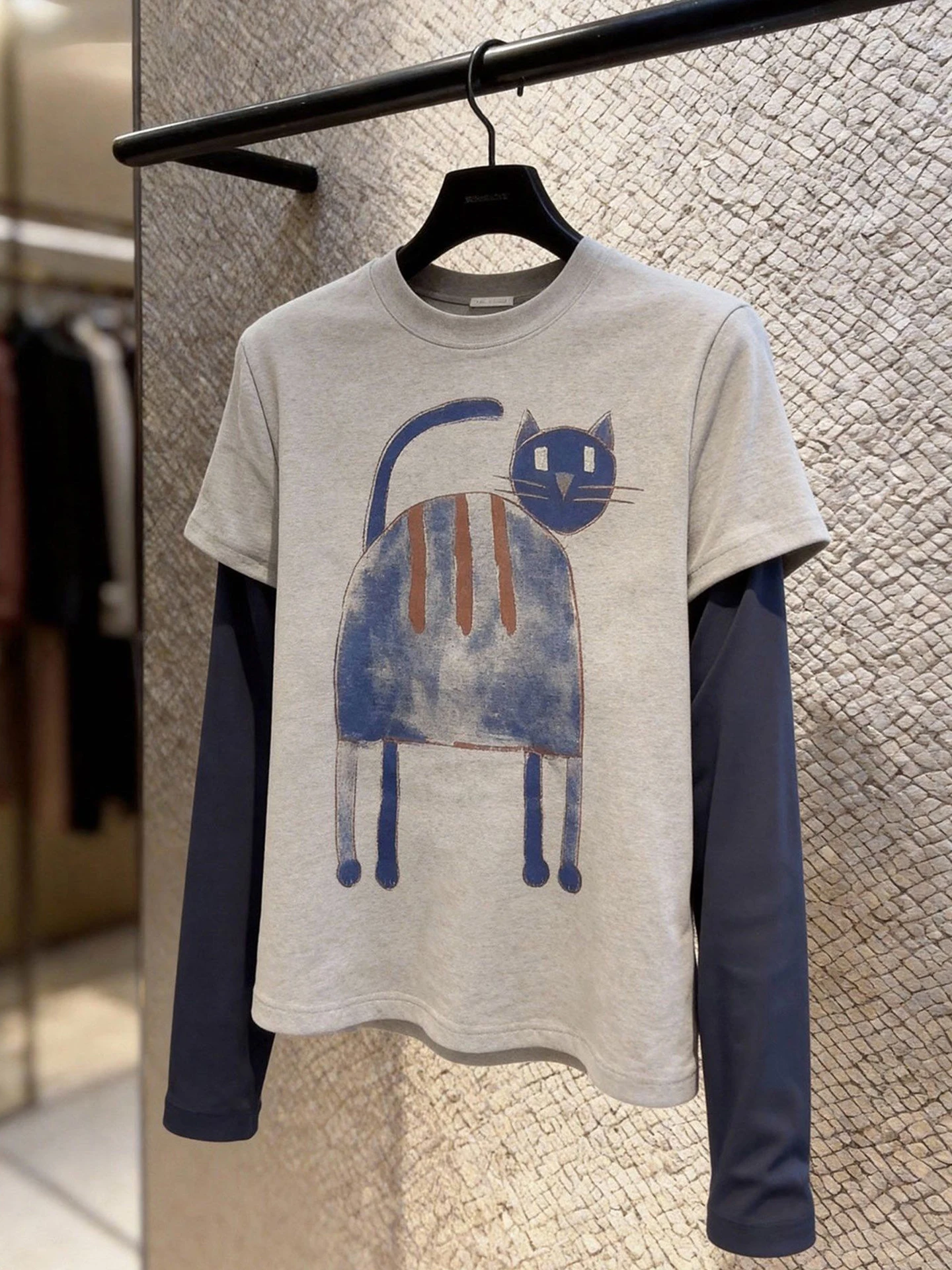 

Korean Style round Neck Print T-Shirt Long Sleeve Comfortable Commute Spring Fashion Single Piece Knitted Top Women's Clo...