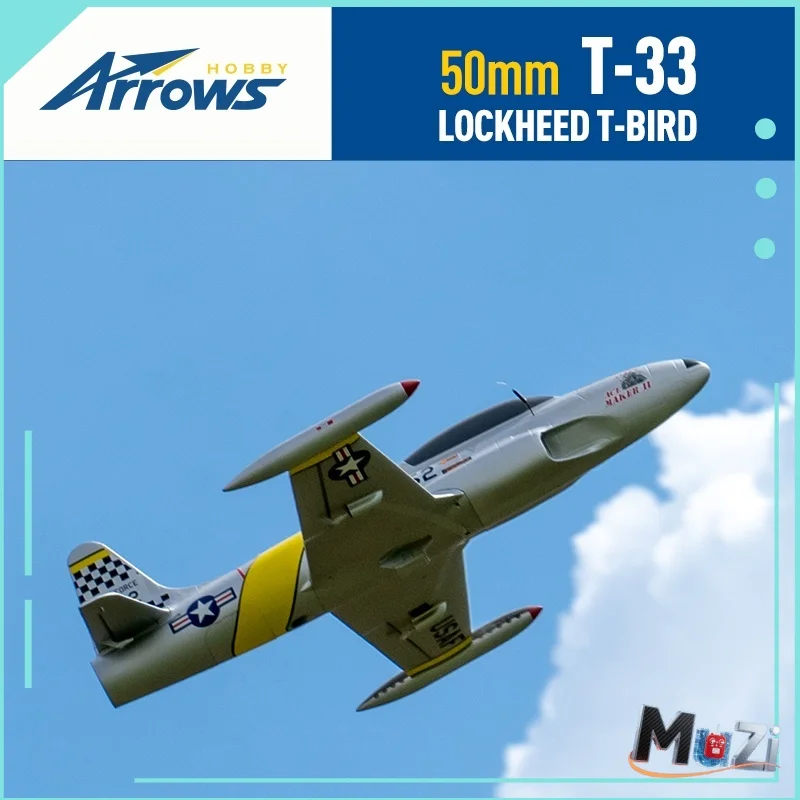 Model Blue Arrow 50mm T-33 Symulacja Samolotu Sportowego dla Początkujących, Sterowany Ręcznie, Elektryczny Samolot Zdalnie Sterowany z Stałym Skrzydłem T33