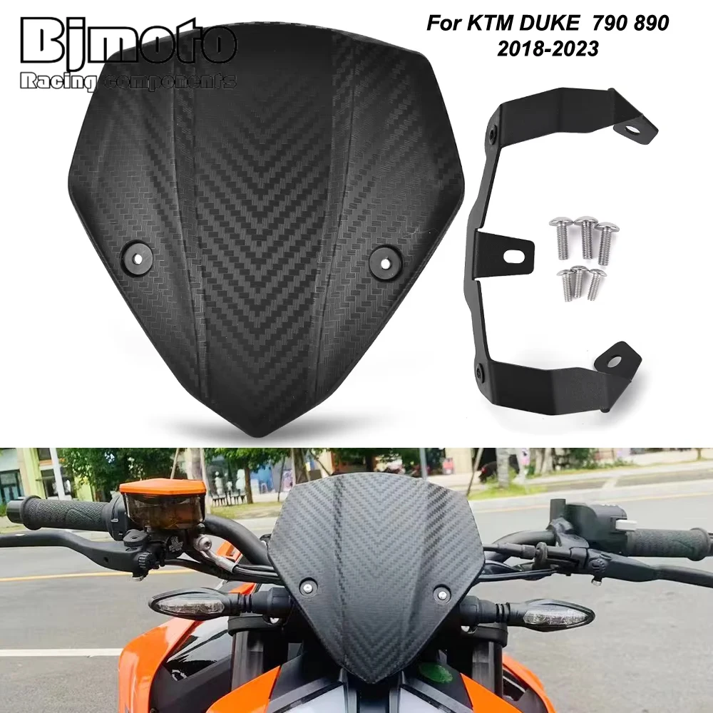 

Motorcycle Windscreen Windshield Duke790 Duke890 Wind Deflector For KTM DUKE 890 790 2018-2023 2019 2020 2021 2022