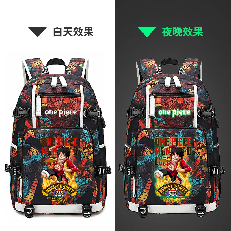 ONE PIECE Luffy Student School Bag Large Capacity Casual Comfortable Cartoon Stain Resistant Shoulder Pad Waterproof Backpack