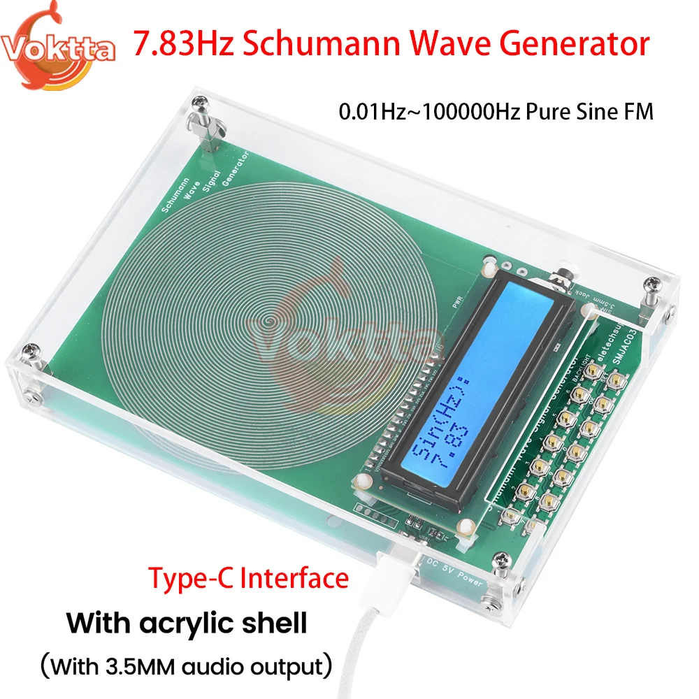 gerador de onda schumann pure sine gerador de sinal fm ressonador de audio gerador de pulso sine dc 415v 783hz 001hz 100000hz 01