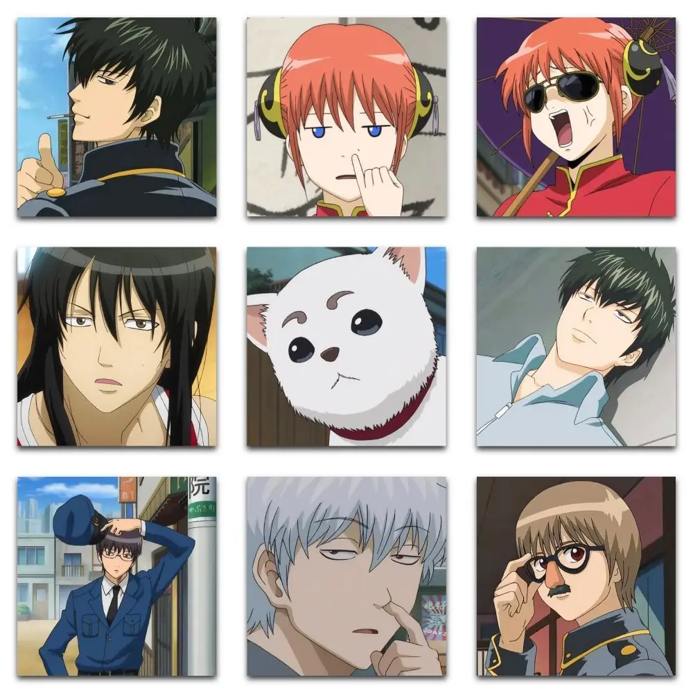 Фигурки аниме Gintama Gintoki Kagura Hijikat, набор из 59 предметов, версия Q, милые мультяшные наклейки для мобильных телефонов, детские подарочные игрушки