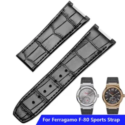 Genuine Leather Watchband for Ferragamo F-80 Sports Series F80 Men's Bracelet Strap 26mm Free Removal Tools Folding Buckle