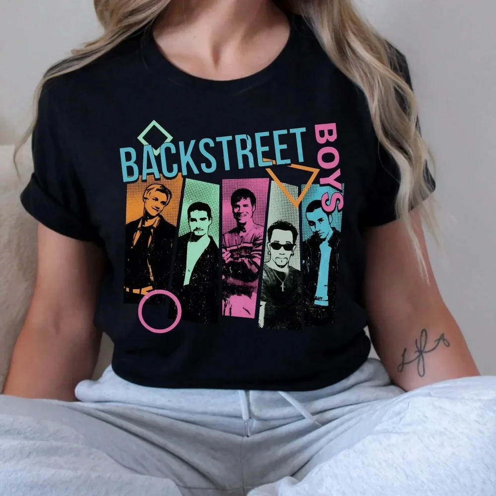 Backstreet Boy Band BSB Rock T-Shirt Vintage Pop Shirt Bring Memory Back Street Retro Style Round Neck Short Sleeve Classic