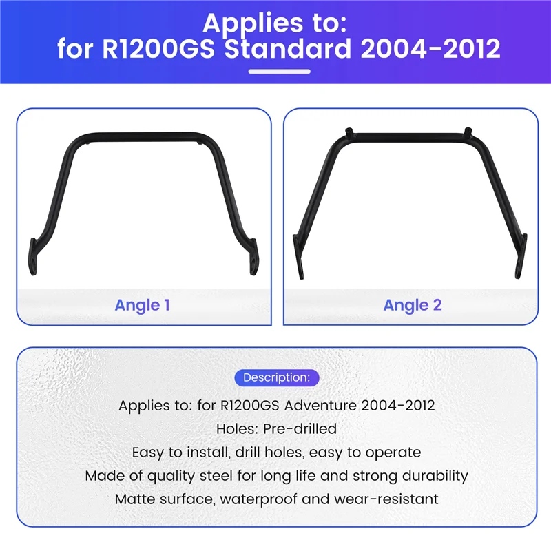 

AEA7-Motorcycle Windshield Bracket Windscreen Wind Deflector Mounting Support For BMW R1200GS 2004-2012 R1200 Adventure ADV