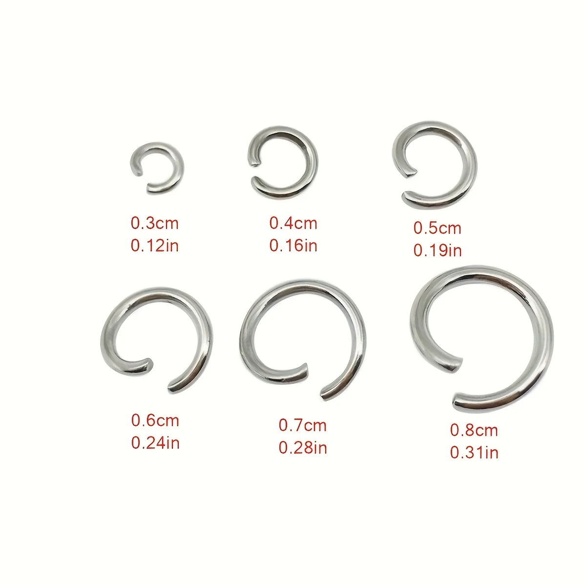 500 Stück Edelstahl Offene Verbindungsringe Schmuckzubehör für DIY Ringe, Ohrringe, Armbänder, Halsketten – Detail 6
