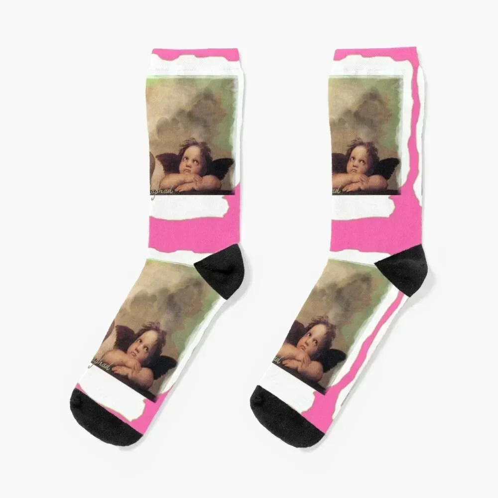 

Angels, Painting by Raphael Sanzio, with his Signature (ACCI) Socks fashionable man essential winter thermal Mens Socks Women's