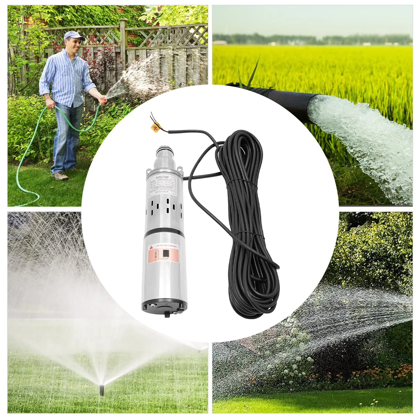 

24V200W 30m Deep Well Pump 1.5m³/h Submersible Water Pump