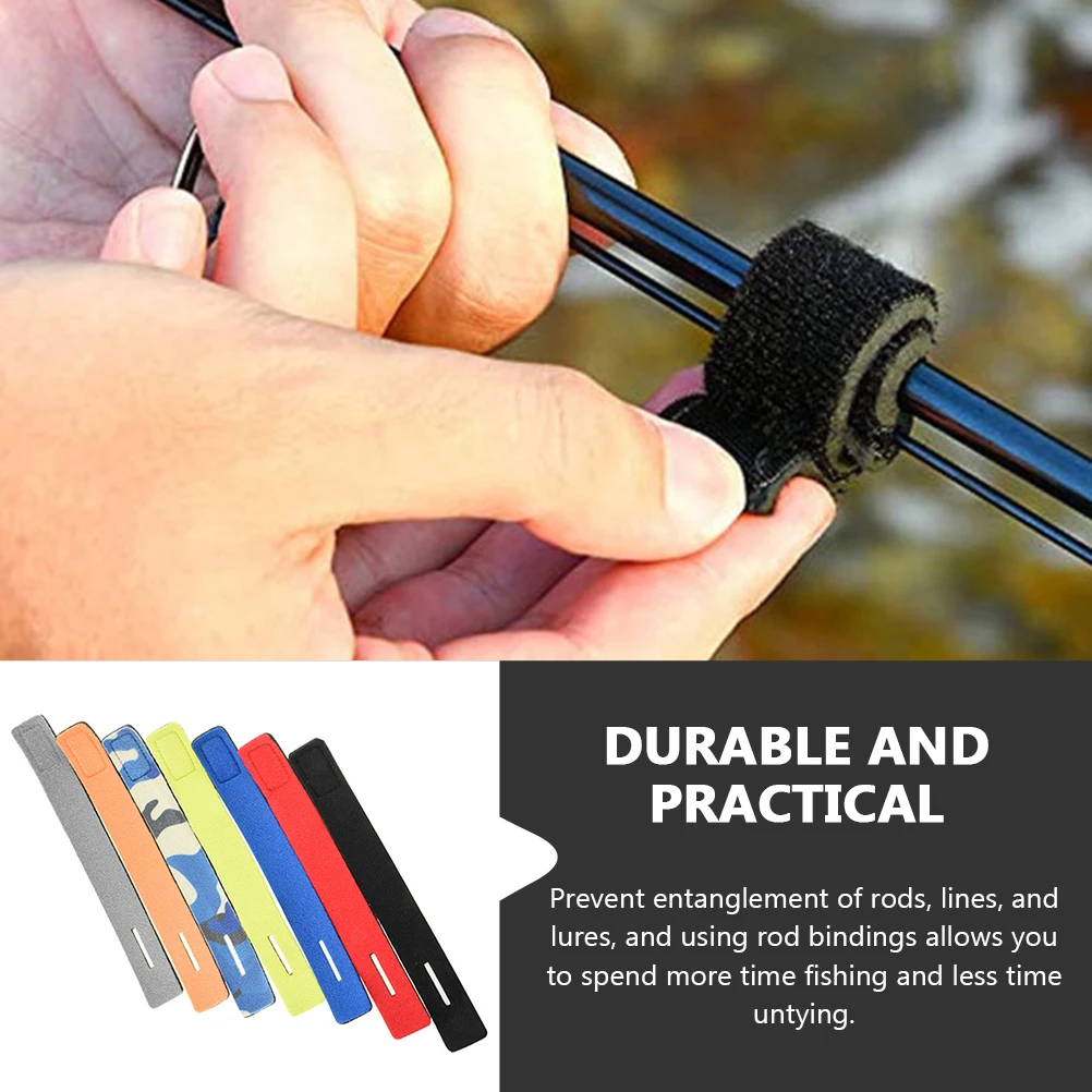 

6pcs Fishing Rod Strap Fixing Holder Soft Elastic Adjustable Carrying Supplies Outdoor Gear Travel Accessories